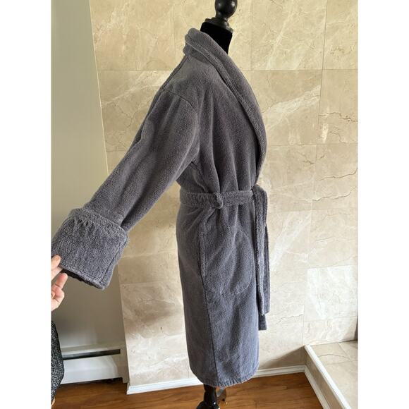 Brooklinen Super-Plush Robe Unisex M Graphite Turkish Cotton - Luxe Guest Room - Picture 4 of 8